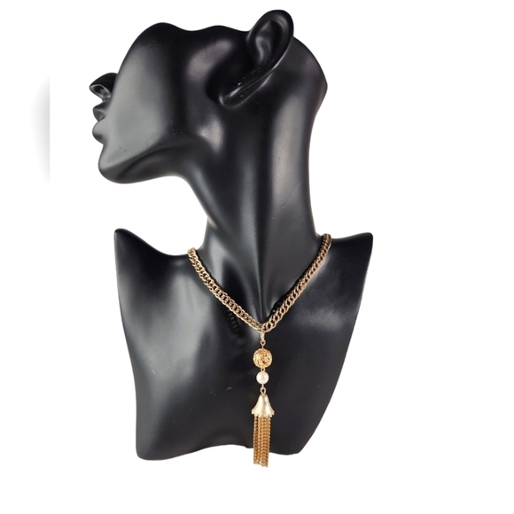 Vintage Filigree Tassel Necklace - Picture 1 of 6